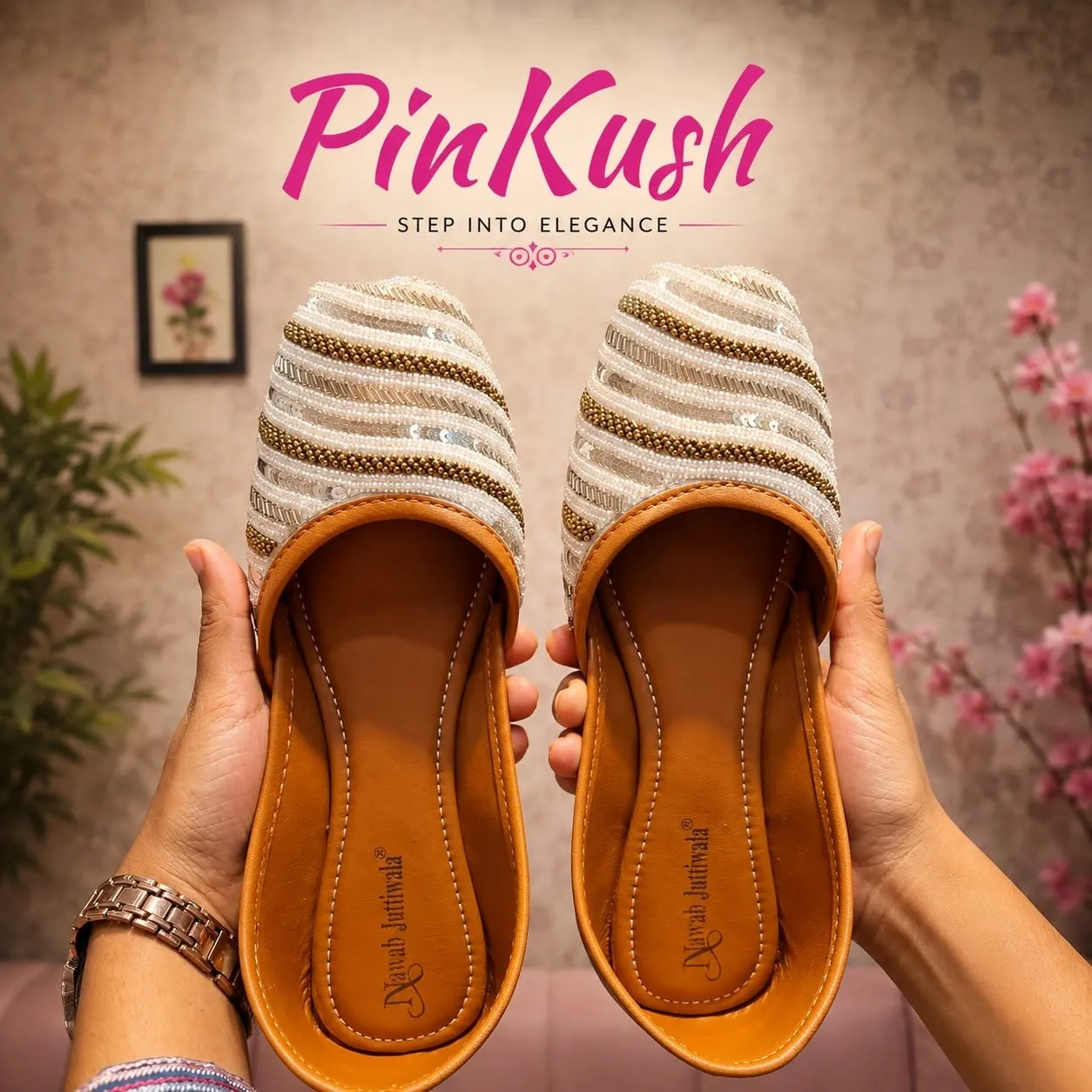 Golden Jutti for Women | Pinkush